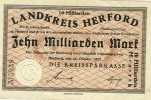 Banknoten in Millionen – Notgeld in Milliarden